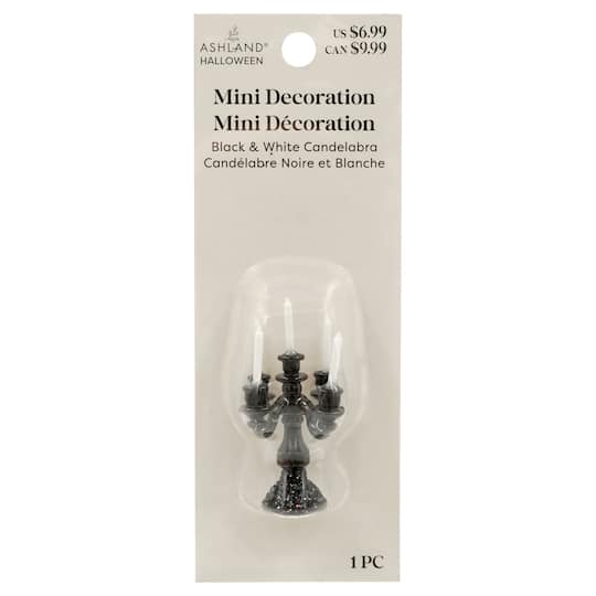 Mini Black Candelabra with White Candles by Ashland®